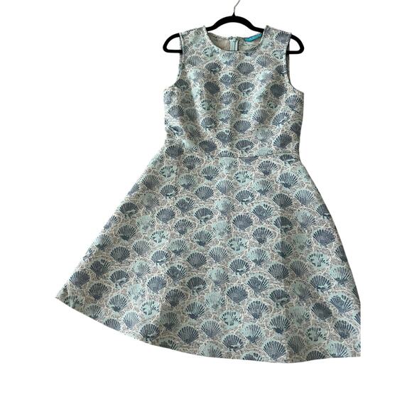 NWT Tori Richard Under Boardwalk Franchesca dress seashells blue sz 8 $295 tag - Picture 6 of 7